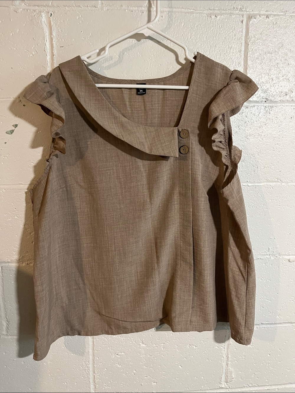 Shein Ruffle-Sleeve Square Neck Tank